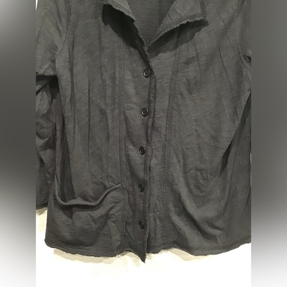 Habitat Beach Front Cardigan Women’s M Black 3/4 Sleeve Button Front Relaxed Fit - Picture 5 of 6